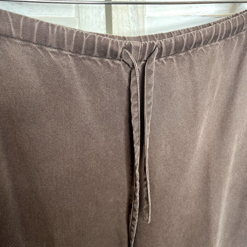 J. JILL VINTAGE Women's Tencel Lyocell Drawstring Wide Leg Lagenlook Pants Brn M - Picture 6 of 12